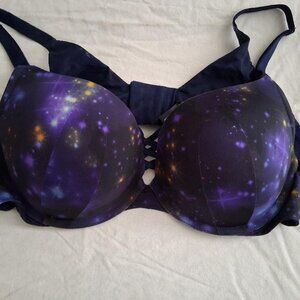 Torrid Curve bra, size 42C, Galaxy-type pattern, Black and Purple